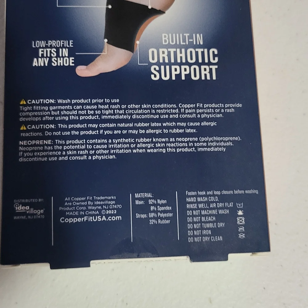 Copper Fit Arch Relief Plus Built in Orthotic Support Adjustable Compression